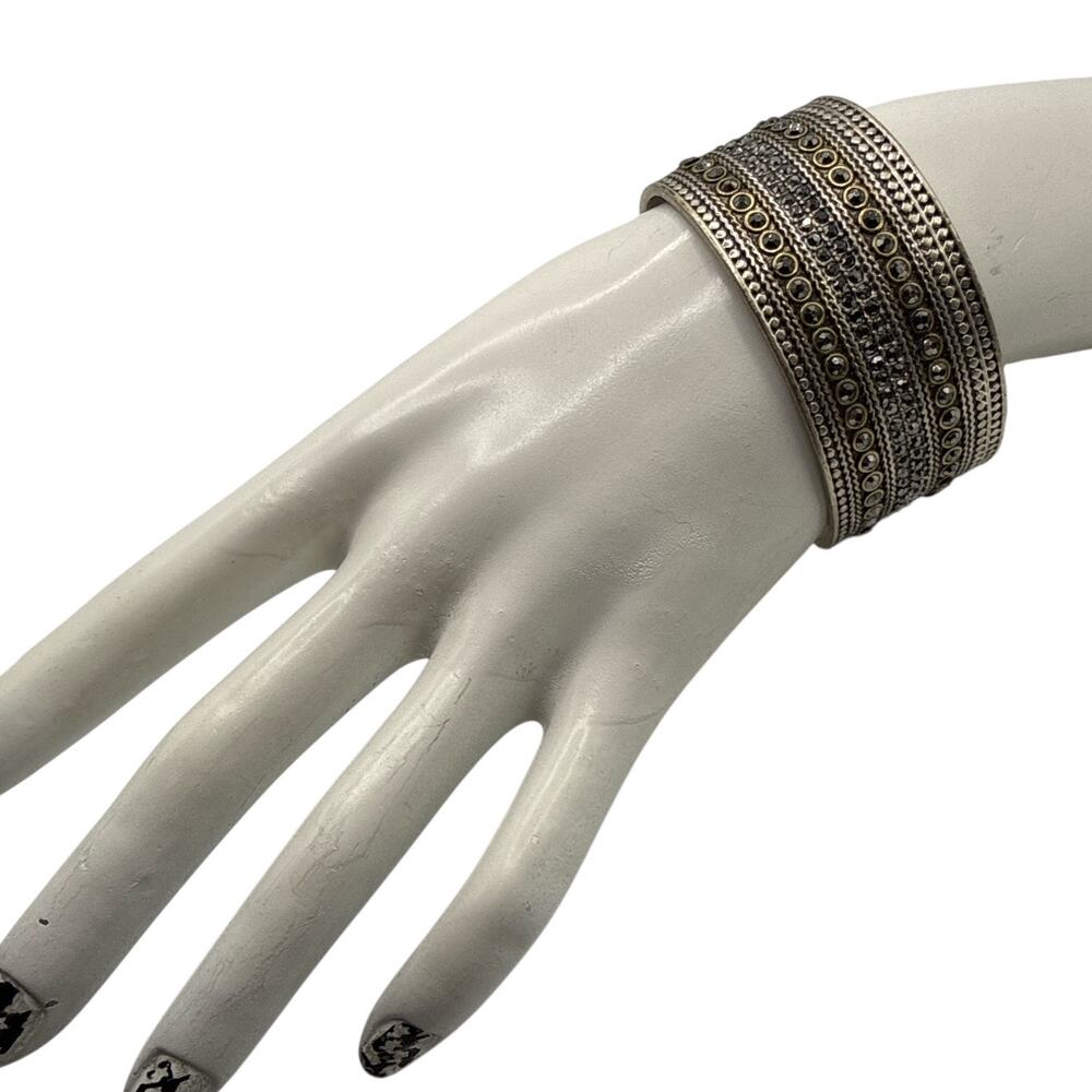 Lucky Brand Antiqued Silver-Tone Marcassite Style Cuff Bracelet